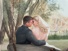 Custom Portrait from Photo | Personalized Family & Wedding Oil Painting Horizontal