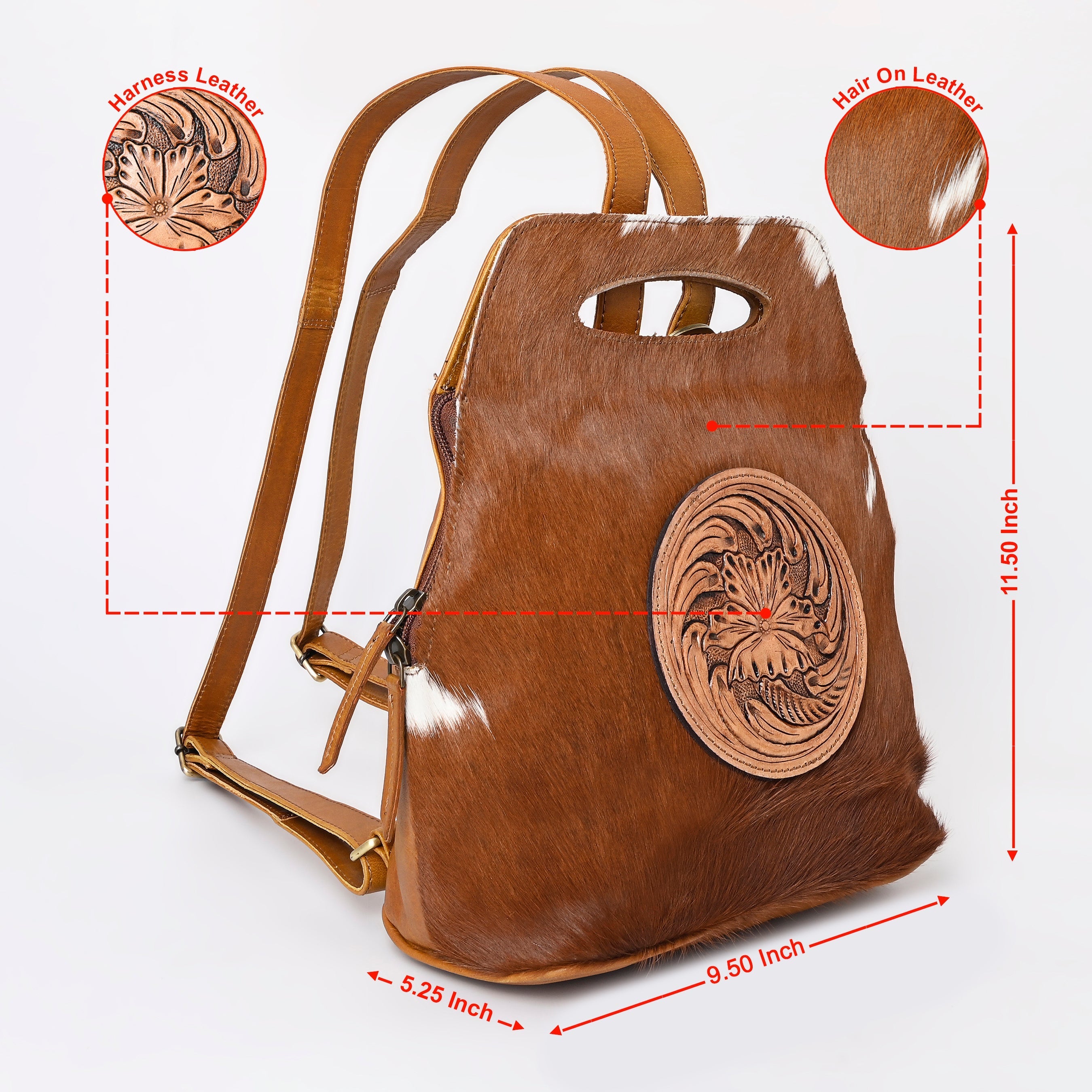 Montana West 100% Genuine Hair-On Cowhide Leather Backpack - Cowgirl Wear