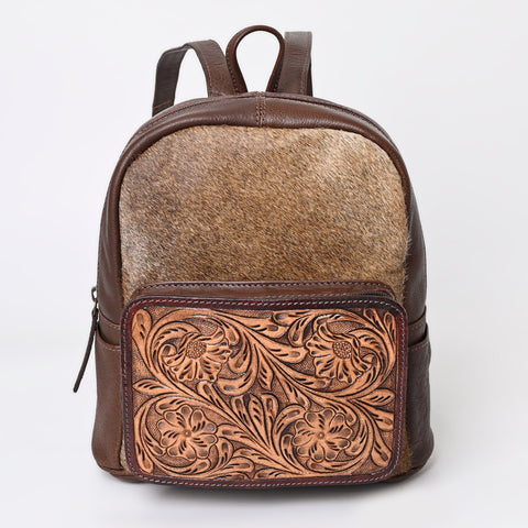 Montana West Genuine Hair On Cowhide Leather Hand Tooled Collection Backpack - Cowgirl Wear