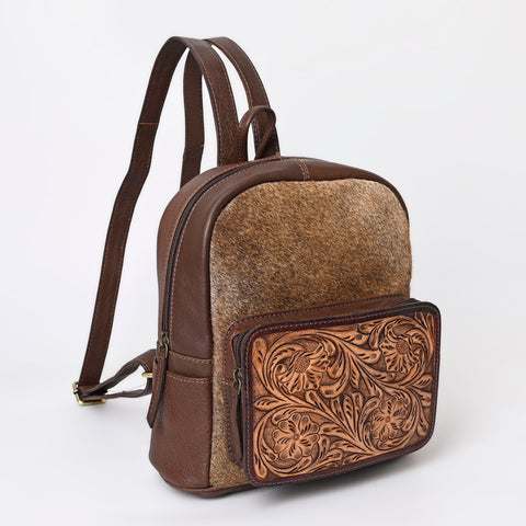 Montana West Genuine Hair On Cowhide Leather Hand Tooled Collection Backpack - Cowgirl Wear