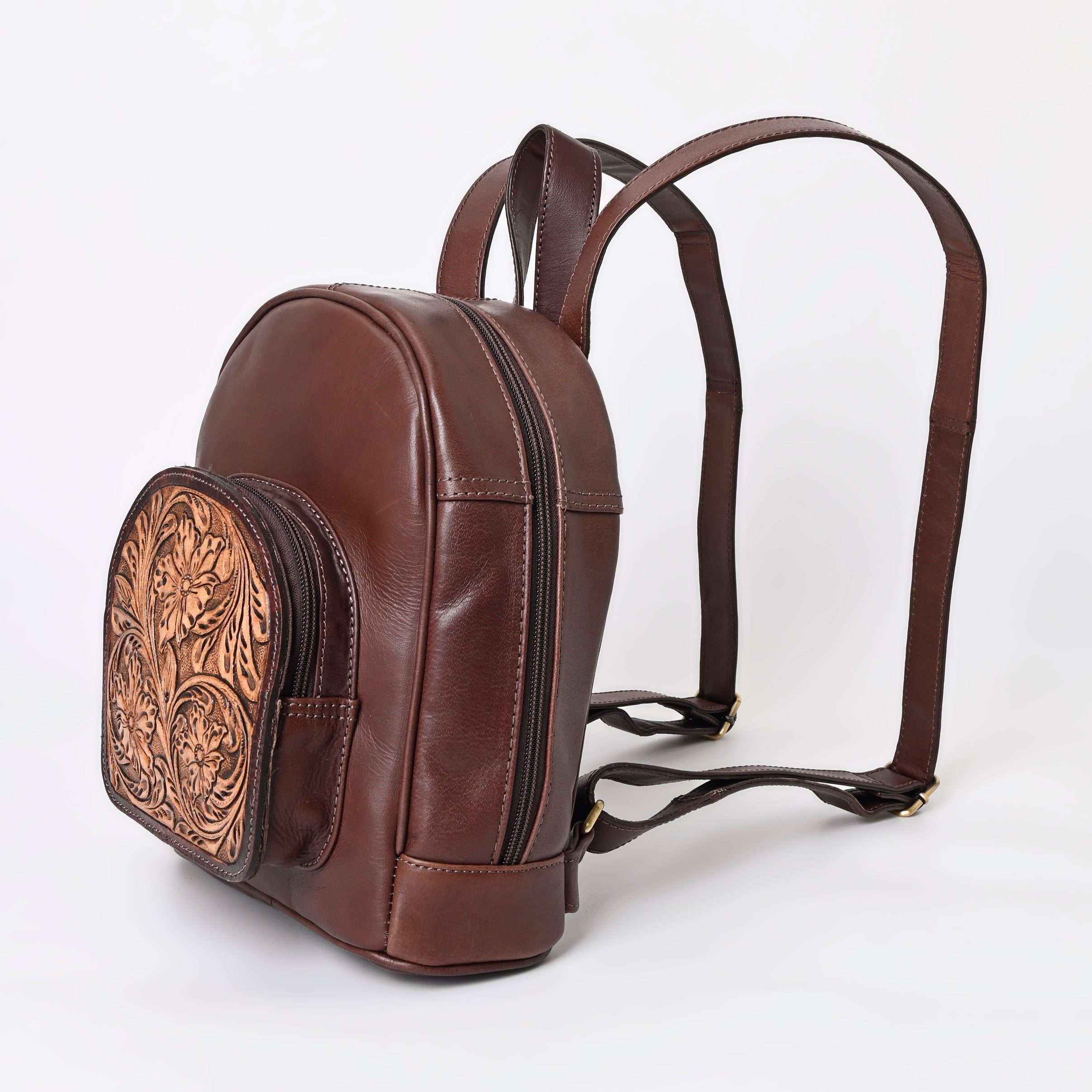 Montana West Genuine Leather Collection Genuine Oily Calf Mini Backpack - Brown - Cowgirl Wear