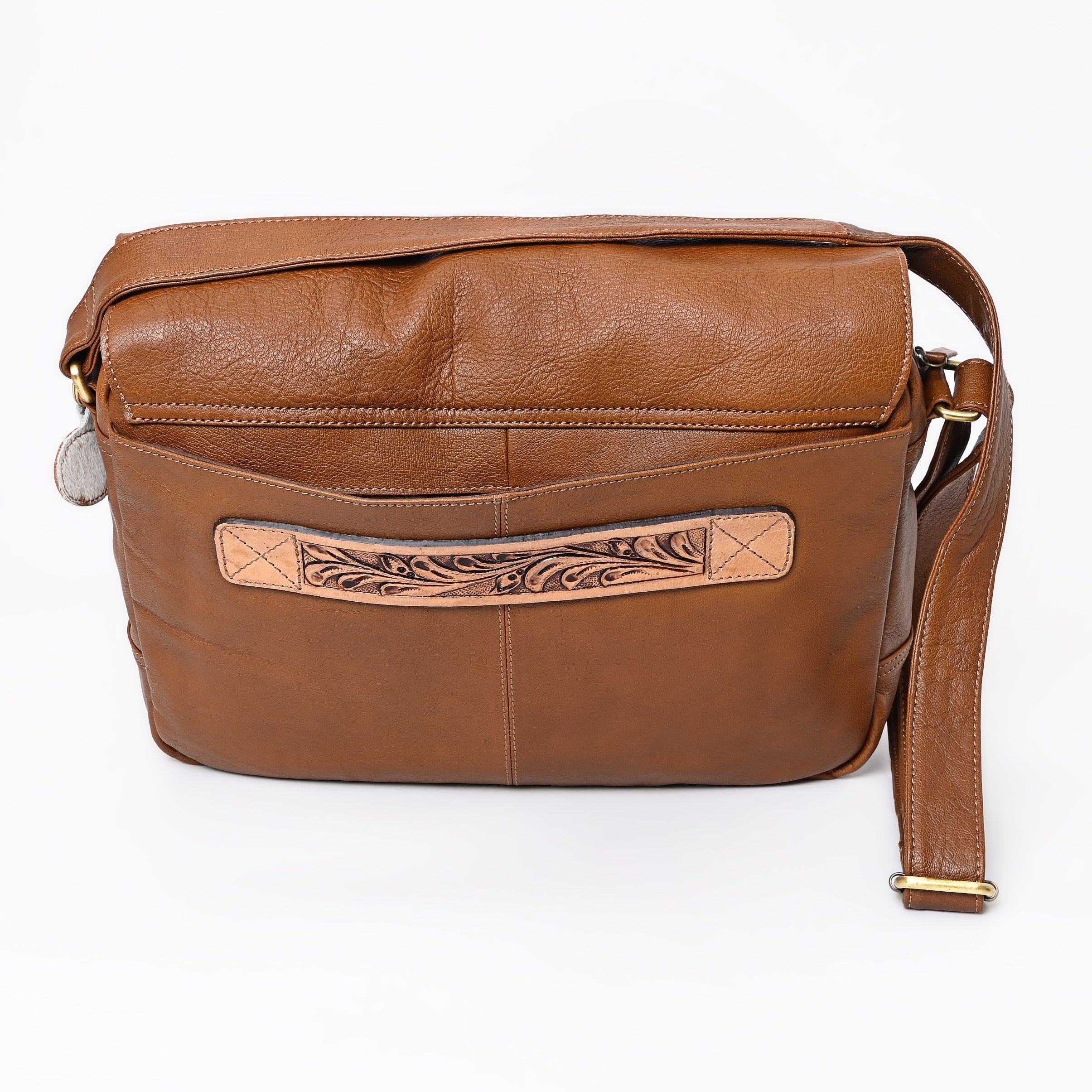Montana West  Genuine Oil Calf Leather Messenger Bag/ Laptop Briefcase - Cowgirl Wear