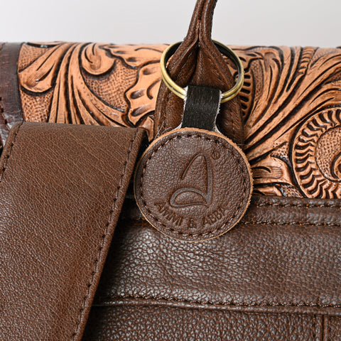 Montana West Genuine Hair-On Cowhide Leather Hand Tooled Collection Backpack - Cowgirl Wear